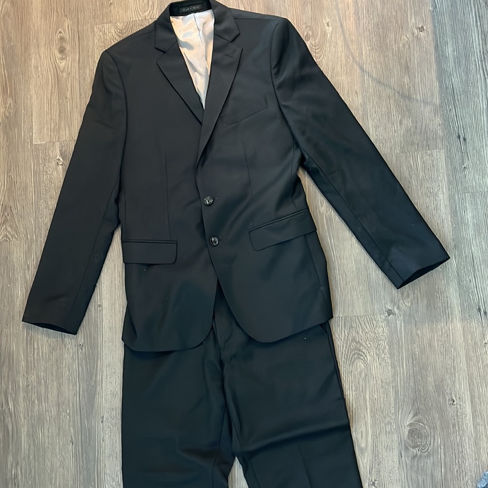 Zara slim black wool suit 36 jacket 30 pants